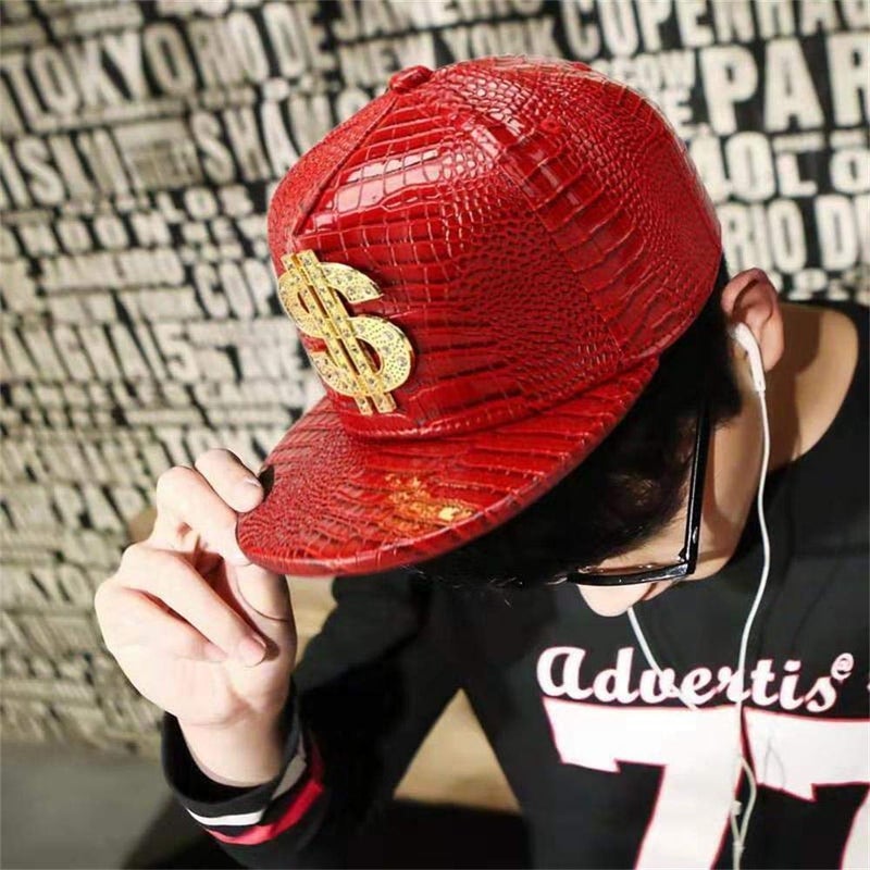 Wikavanli Hip Hop Hat,Flat-Brimmed Hat,Rock Cap,Adjustable Snapback Hat for Men and Women (red) - Image 5